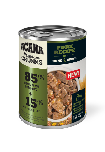 Acana Premium Chunks Pork Recipe in Bone Broth Can