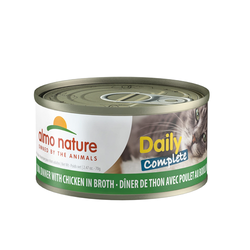 Almo Nature Daily Complete Tuna Dinner w Chicken in Broth Cat Can