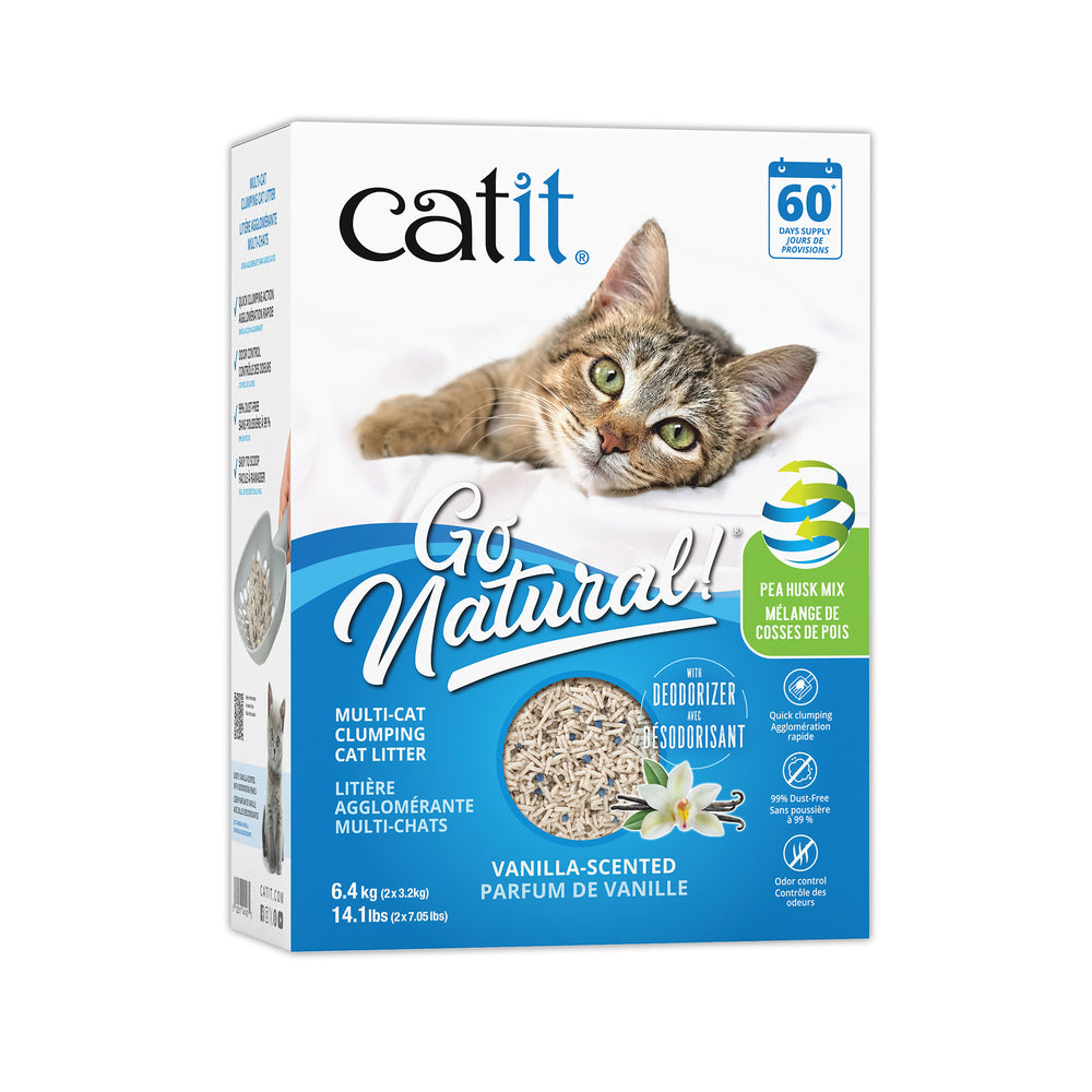 Catit Go Natural! Pea Husk Mix Multi-Cat Clumping Cat Litter - Vanilla