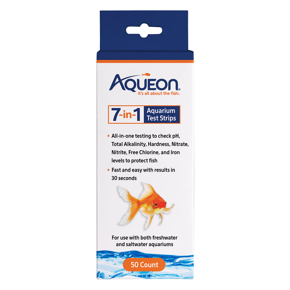 Aqueon 7-in-1 Aquarium Test Strips - 50ct