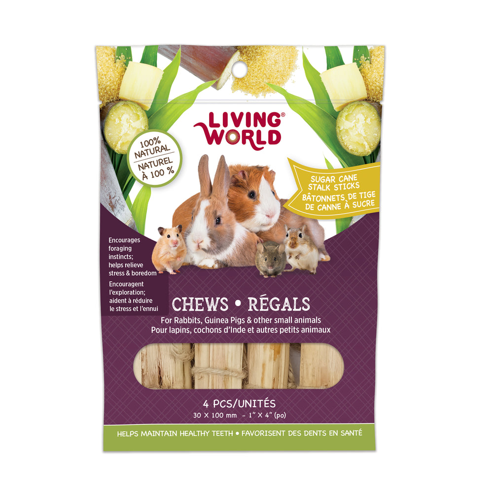 Living World Small Animal Chews - Sugarcane Stalk Sticks