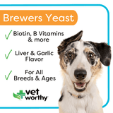 Vet Worthy Brewers Yeast with Garlic Flavored Chewables for Dogs