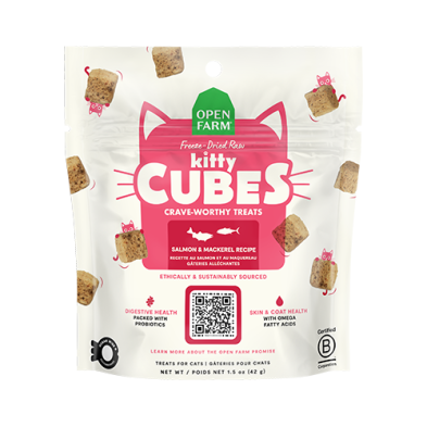 Open Farm® Freeze-Dried Raw Kitty Cubes Salmon & Mackerel Recipe Cat Treat