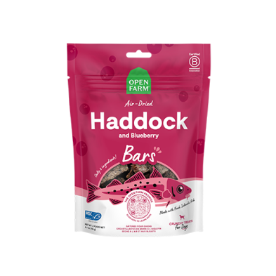Open Farm® Air Dried Haddock & Blueberry Bars Crunchy Dog Treat