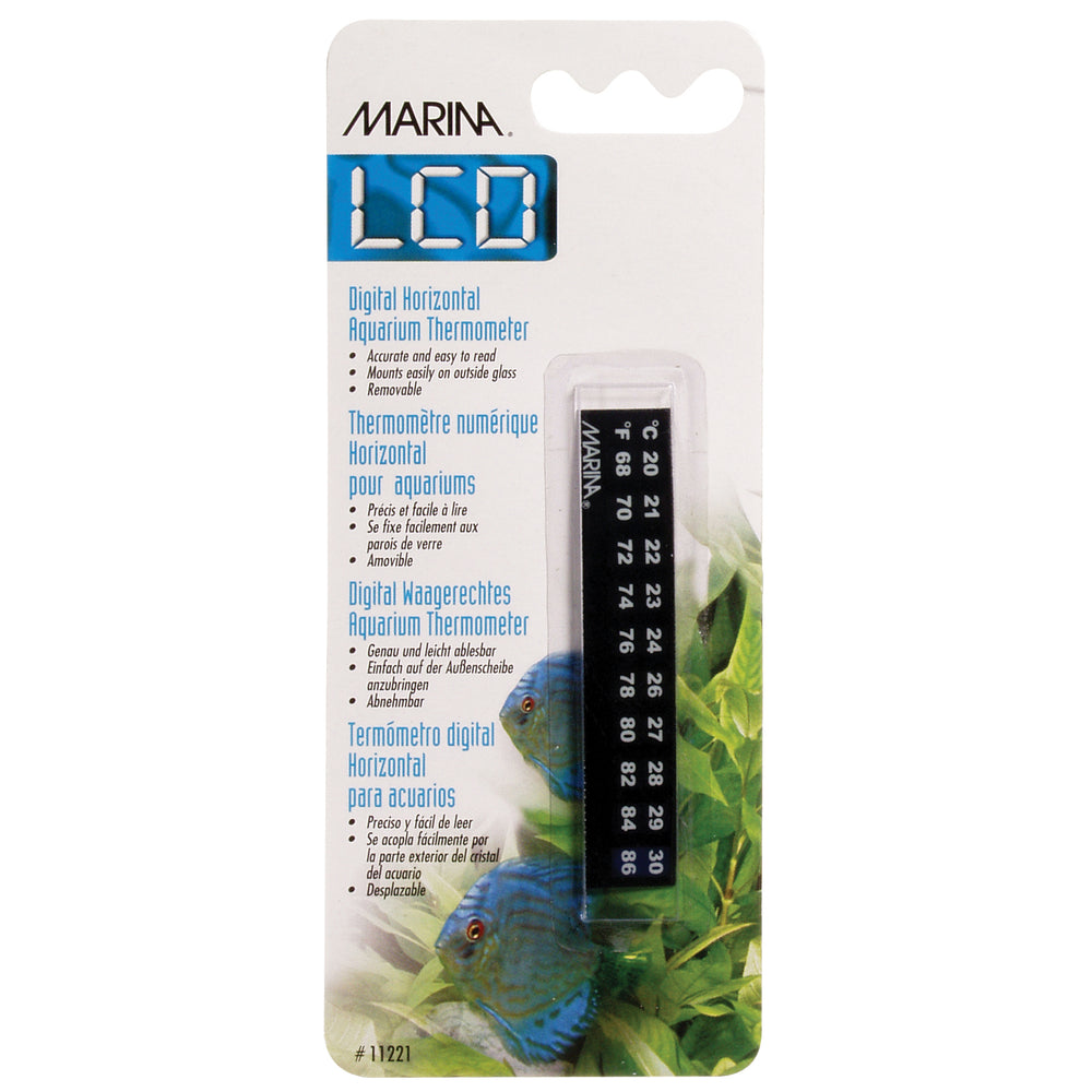Marina Horizontal LCD Aquarium Thermometer - Centigrade / Fahrenheit