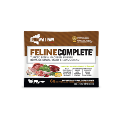 Iron Will Raw® Feline Complete™ Turkey, Beef & Mackerel Dinner Frozen Cat Food