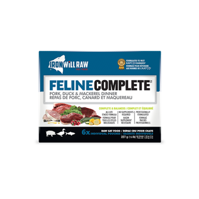 Iron Will Raw® Feline Complete™ Pork, Duck & Mackerel Dinner Frozen Cat Food