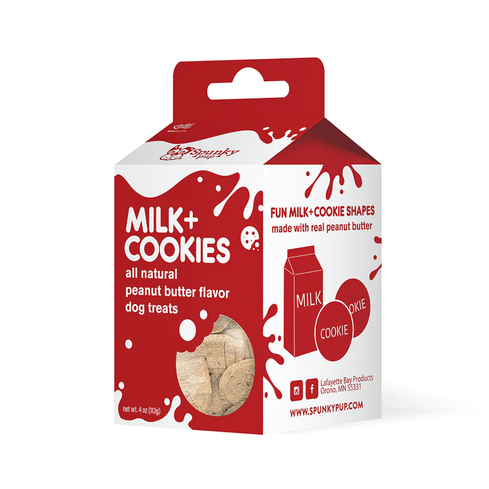 Spunky Pup® HOLIDAY Xmas Milk & Cookies, Peanut Butter Dog Treat