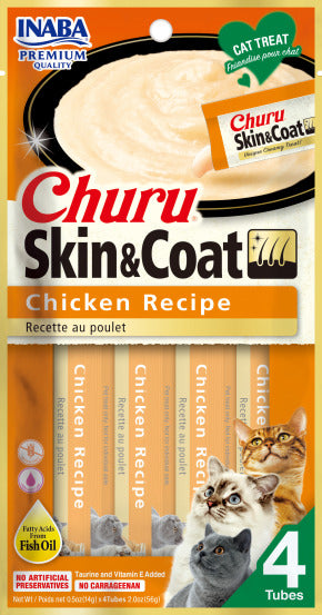 Inaba Cat Churu Skin & Coat Chicken Recipe Cat Treat