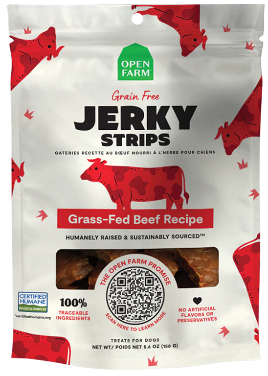 Open Farm® Grain Free Jerky Strips Dog Treat - Grass Fed Beef