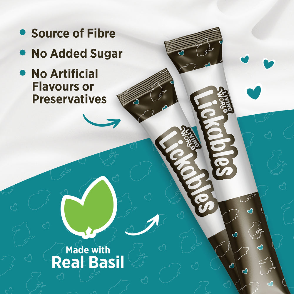 Living World Lickables Small Animal Treat -  Basil Flavour