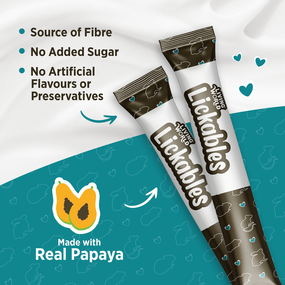 Living World Lickables Small Animal Treat - Papaya Flavour