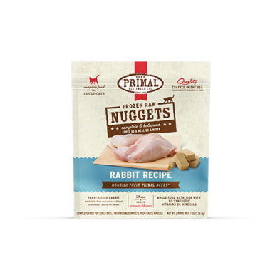 Primal Rabbit Nuggets Primal™ Frozen Raw Nuggets Rabbit Recipe Cat Food – Pet Circus