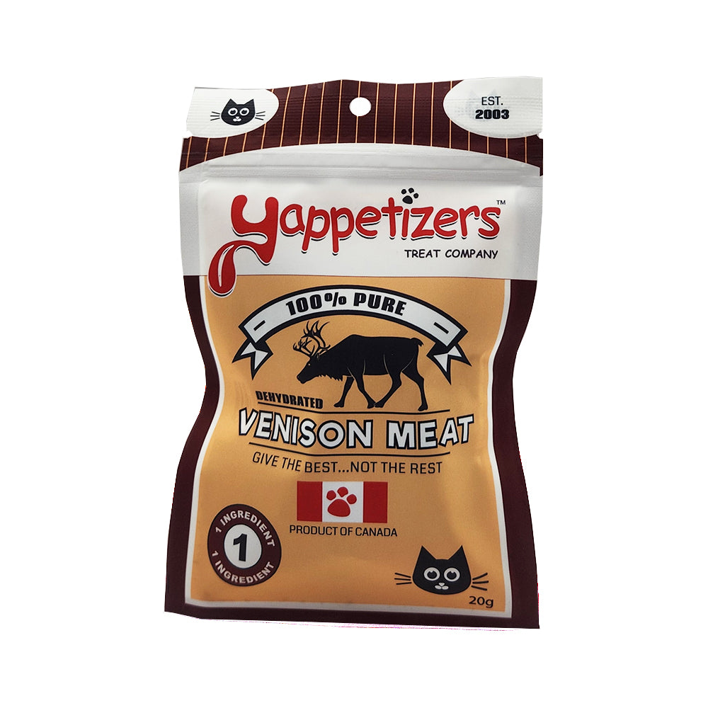 Yappetizers Dehydrated Cat Treat - Venison Meat