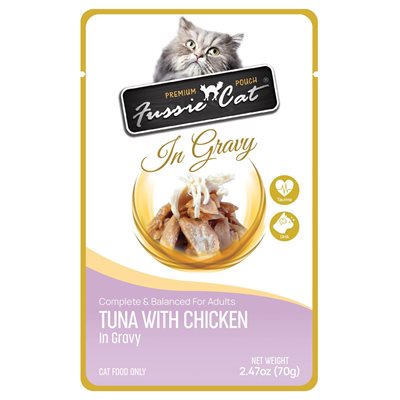 Fussie Cat® Premium Tuna with Chicken in Gravy Pouch