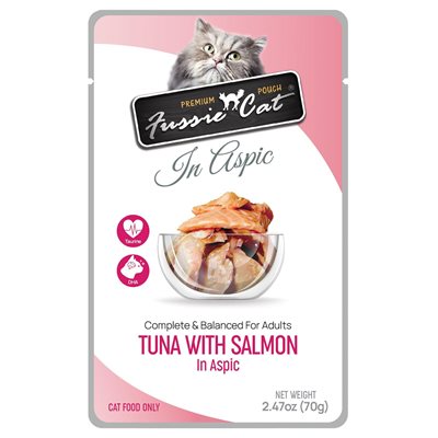 Fussie Cat® Premium Tuna with Salmon in Aspic Pouch