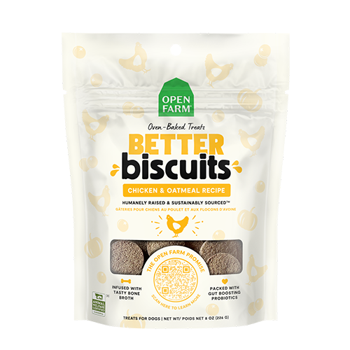 Open Farm® Better Biscuits Chicken & Oatmeal Recipe Oven Baked Dog Treat