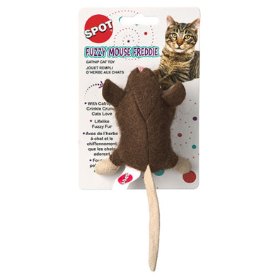 Spot® Fuzzy Mouse Freddie with Catnip Assorted Cat Toy