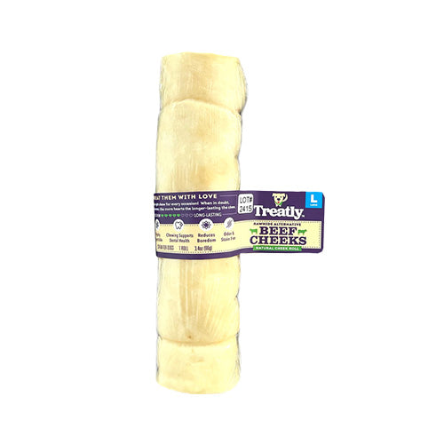 Treatly™ Beef Cheek Natural Cheek Roll Dog Treat
