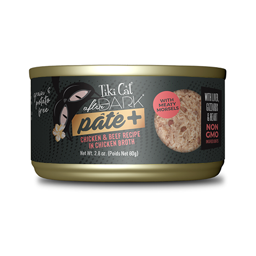 Tiki Cat® After Dark® Pâté+ Chicken & Beef Recipe in Chicken Broth Wet Cat Food