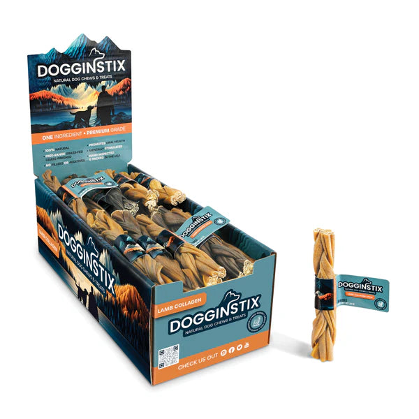 DOGGINSTIX Braided Lamb Collagen Stick