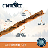 DOGGINSTIX Braided Lamb Collagen Stick