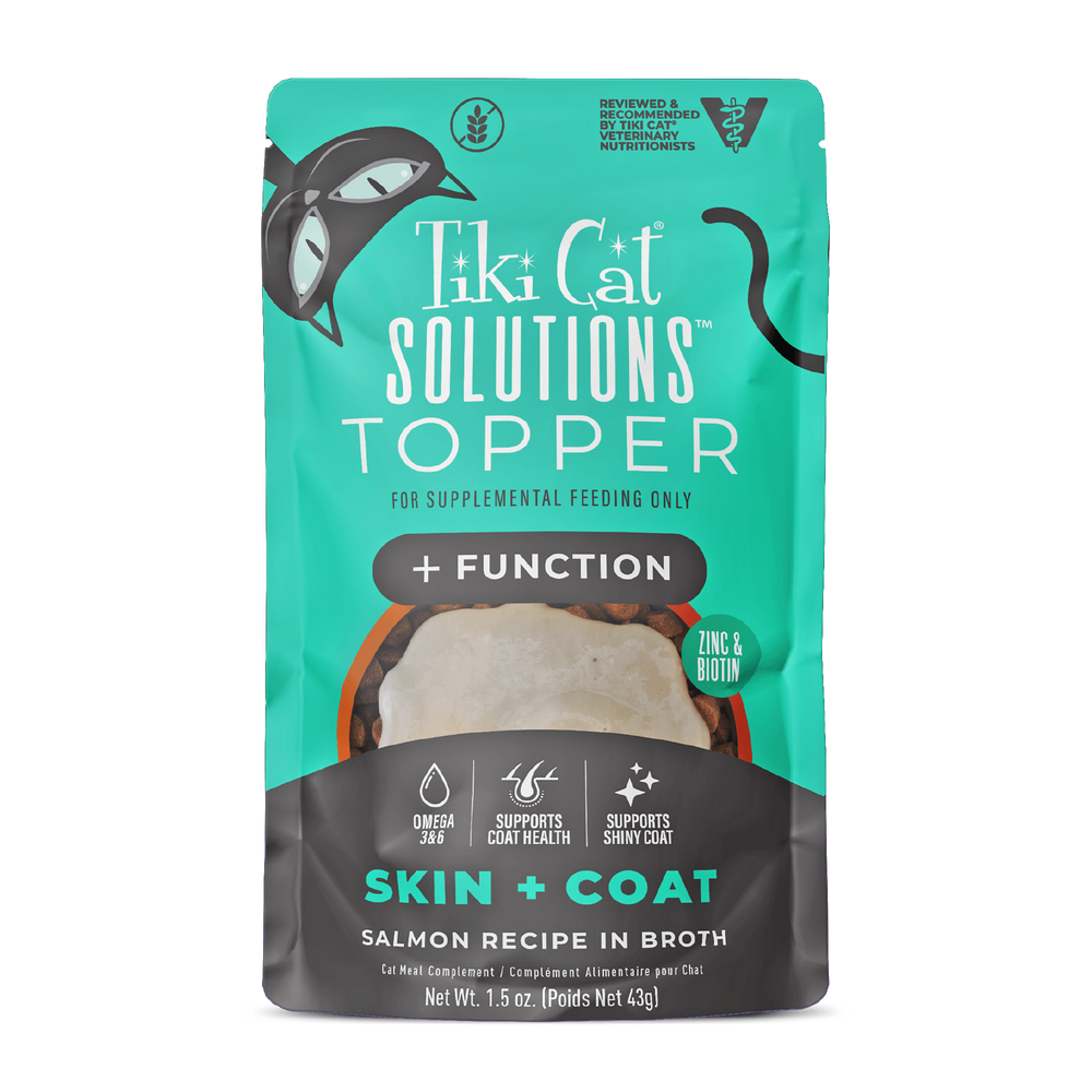 Tiki Cat® Solutions™ Skin + Coat Topper - Salmon Recipe in Broth