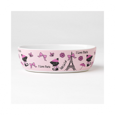 PetRageous® I Love Paris Cat Dish
