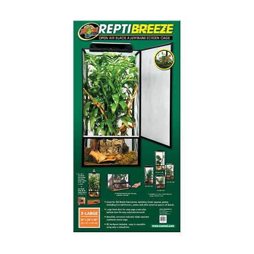 Zoo Med™ ReptiBreeze® Open Air Black Aluminum Screen Cage
