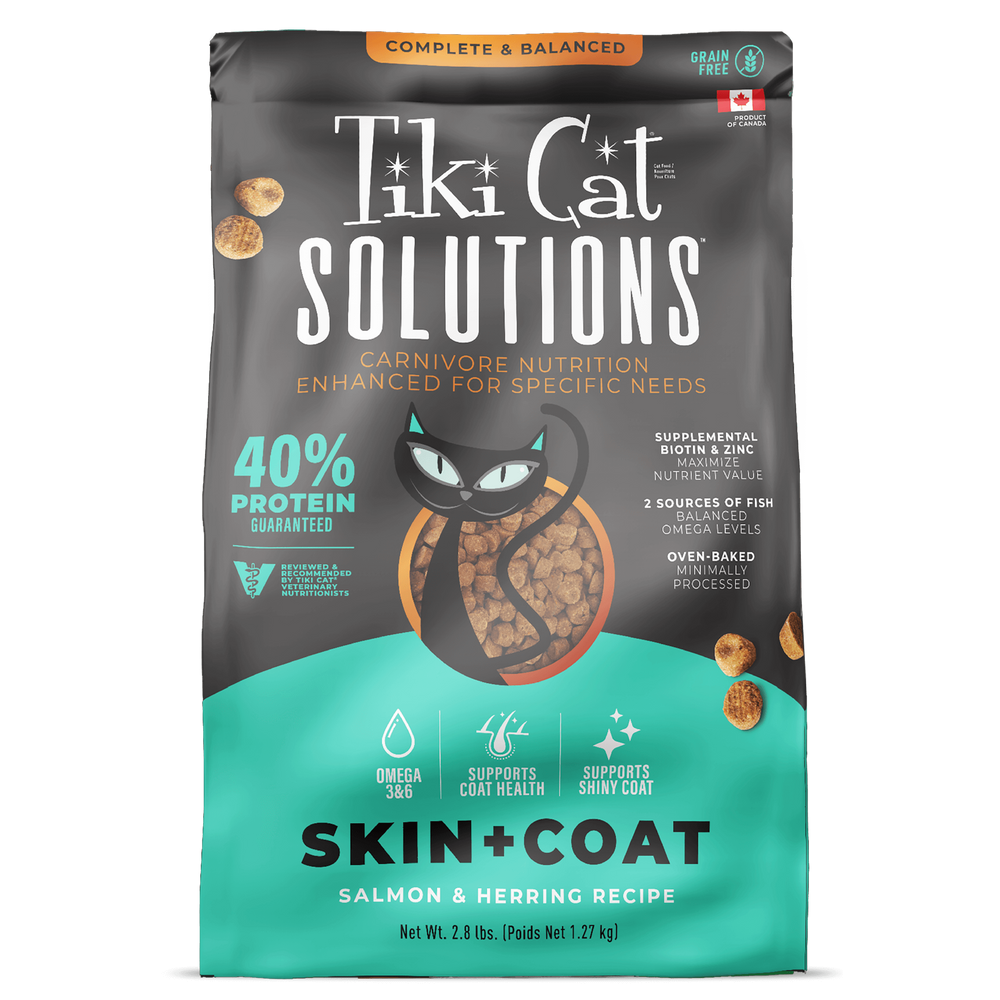 Tiki Cat® Solutions™ Skin + Coat Baked Kibble Dry Cat Food