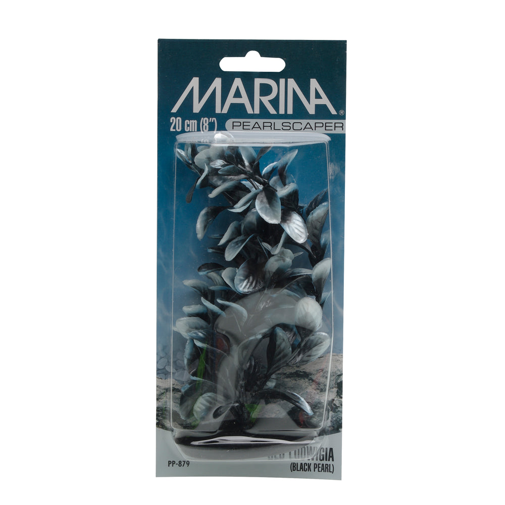 Marina Pearlscaper Plastic Plant, Red Ludwigia - Black with White Tips