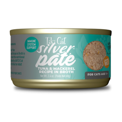 Tiki Cat® Silver™ Pâté Tuna & Mackerel Recipe in Broth Wet Cat Food