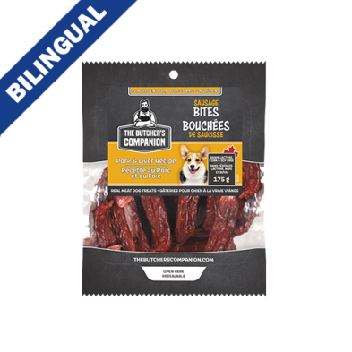 The Butcher's Companion Sausage Bites Pork & Liver Recipe Dog Treat