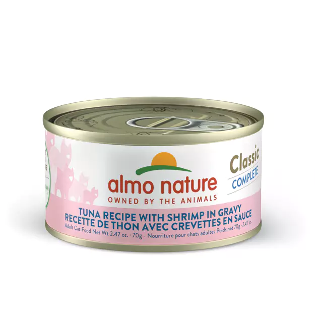 Almo Nature Classic Complete Tuna w/Shrimp in Gravy Cat Can