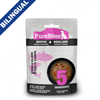 PureBites® Broths Protein & Vegetables Pure Tuna & Salmon Topper/Treat for Dogs