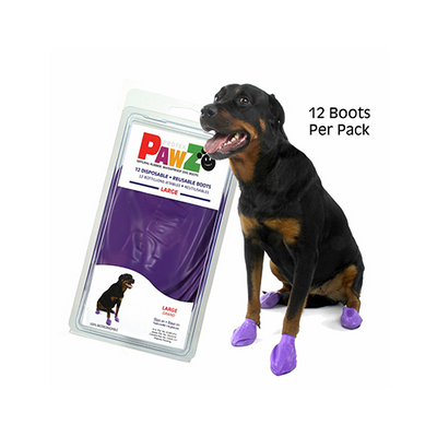 PAWZ Rubber Dog Boots Black Large