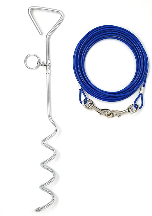 Dogit Corkscrew Tie-Out Cable Combo