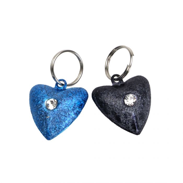Coastal Frosted Designer 2 Bells  Heart Blue & Black