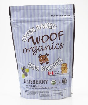 Woof Organics Dog Biscuits - Blueberry