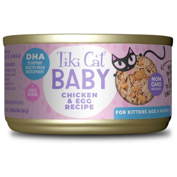 TIKI CAT Baby Chicken & Egg Recipe Canned Kitten Food