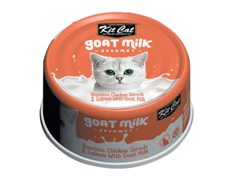 Kit Cat Goat Milk, Boneless Chicken Shreds & Salmon