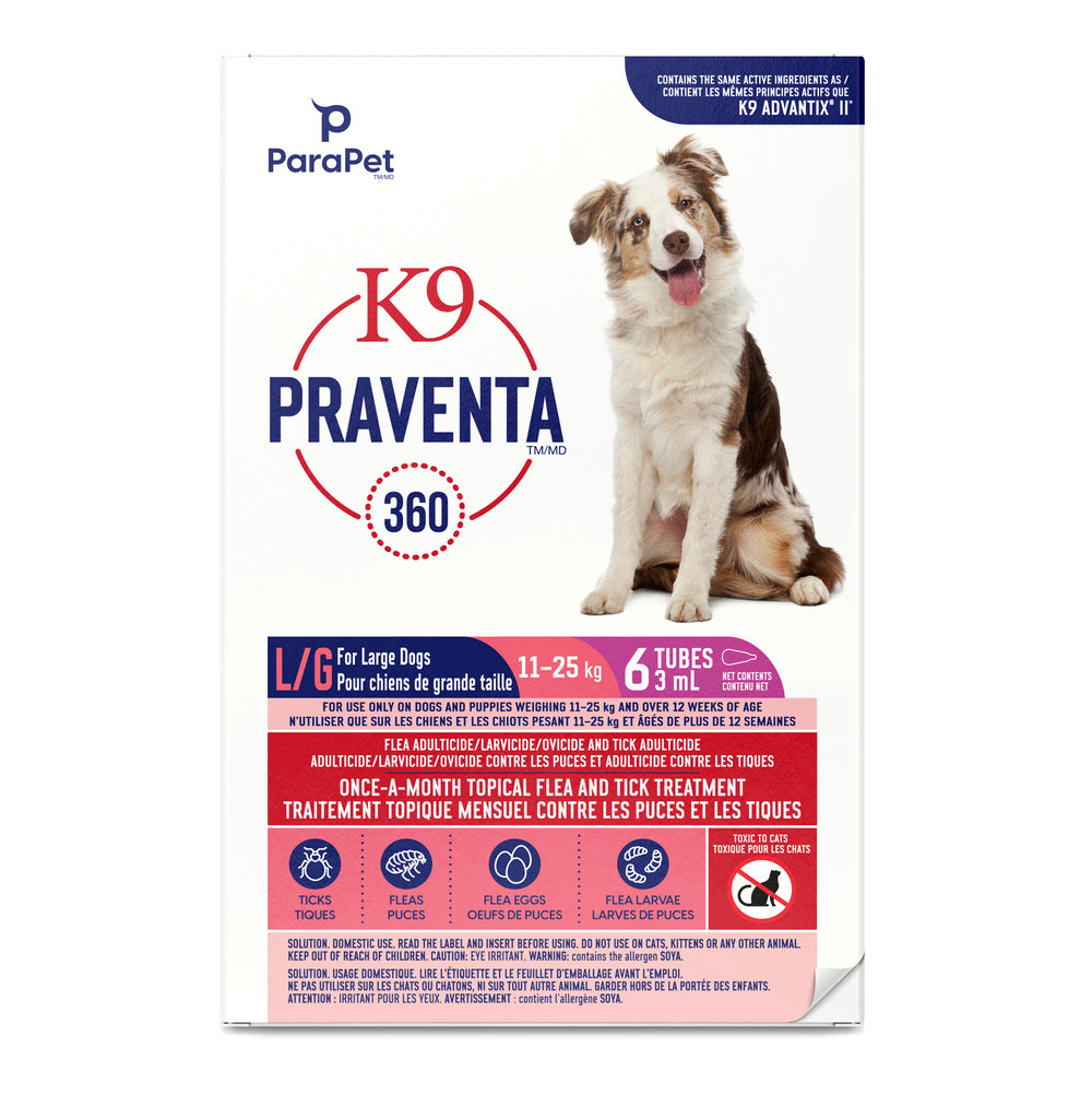 Parapet™ K9 Praventa™ 360 Flea & Tick Treatment - Large Dogs 11 kg to 25 kg