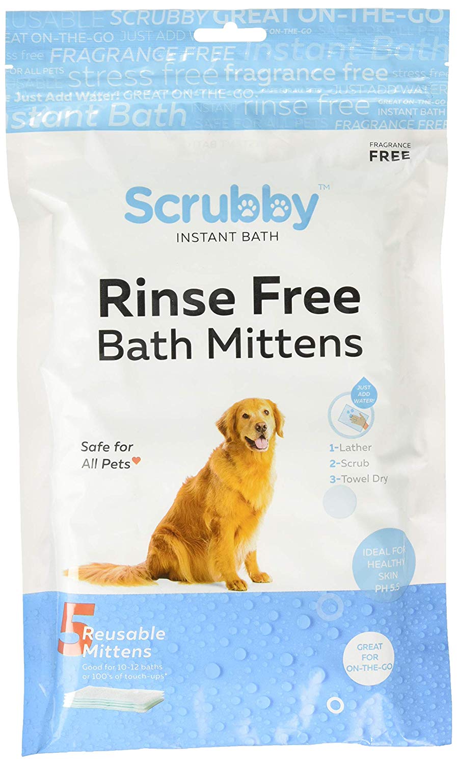 Scrubby Rinse Free Shampoo Mittens