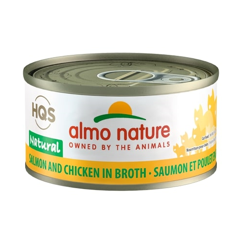 Almo Nature Natural Salmon and Chicken in Broth Cat Can